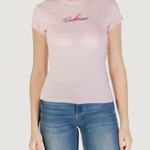 T-shirt Calvin Klein Jeans ss script ck Rosa