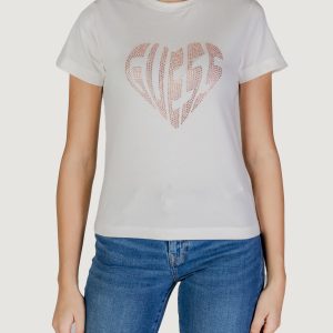 T-shirt Guess Active julia rhinestone ss Panna