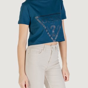 T-shirt Guess Active adele crop tshirt Petrolio