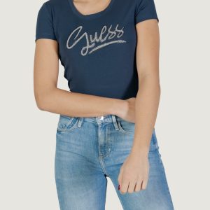 T-shirt Guess ss cn guess script tee Blue scuro