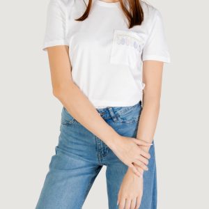 T-shirt Only onlelis s/s detail pocket tee cs jrs Bianco