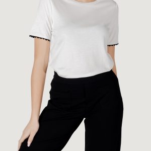 T-shirt Street One basic shirt w.deco tape at sleeves Bianco