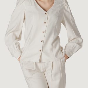 Top Vila Clothes vimulli v-neck l/s top Crema