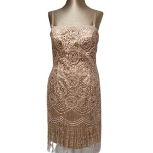 tubino completamente in pizzo macram? oro