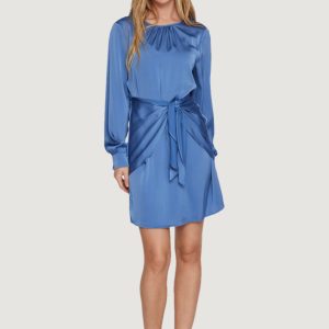 Vestito corto Vila Clothes viannes o-neck l/s short /dc Azzurro