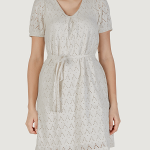 Vestito corto Vila Clothes viamalina v-neck s/s/pb Beige chiaro