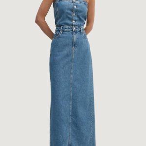 Vestito lungo Calvin Klein Jeans strapless maxi Denim