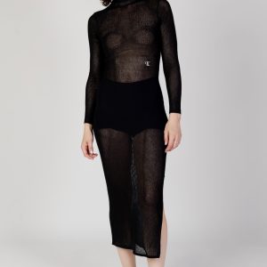 Vestito lungo Calvin Klein Jeans sheer tight sweater Nero