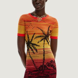 Vestito midi Desigual bipalmeri Rosso