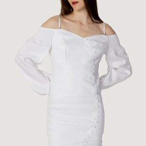 Vestito corto Guess bottoni Bianco
