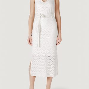 Vestito midi Vila Clothes viamalina v-neck s/l midi/pb Beige chiaro