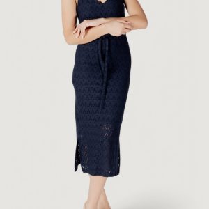 Vestito midi Vila Clothes viamalina v-neck s/l midi/pb Blu